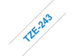 Cinta laminada Compatible Brother Tze243 Texto Azul / Fondo Blanco 18Mm X 8M