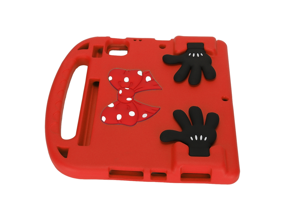 Funda para tableta infantil, compatible con iOS, ultraligera, no tóxica, ángulo ajustable, color rojo dorado