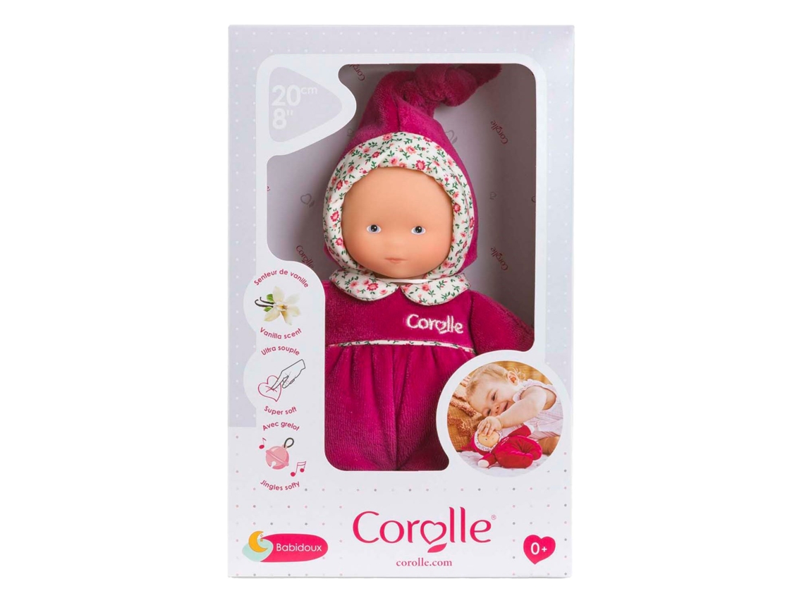Muñeca Corolle Pink Grenadine de 20 cm, suave y suave, ideal para bebés.