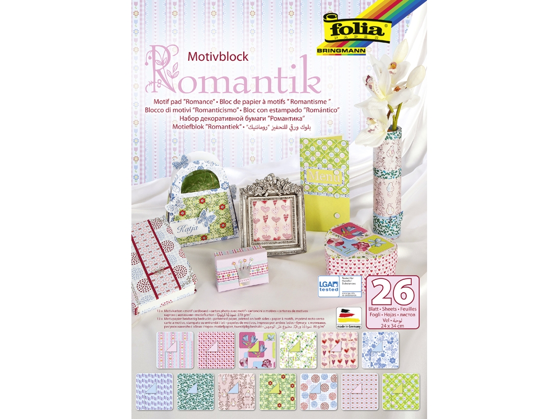 Bloco con Motivo FOLIA Romance 240 X 350 Mm 26 Hojas
