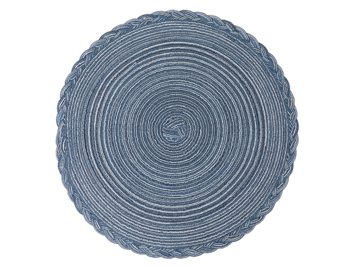 Posavasos de tela PP antideslizante con aislamiento térmico para decoración de mesa del hogar, color azul