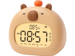 Reloj Capivara Infantil Usb-c Recargable Dimable C Luz Nocturna Entrenador Sonido Inalámbrico Sin Bpa