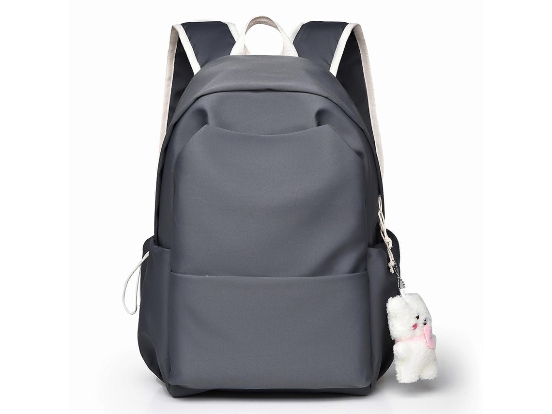 Mochila versátil y espaciosa de gran capacidad, ideal para la escuela, viajes y uso diario. Color: Gris oscuro.