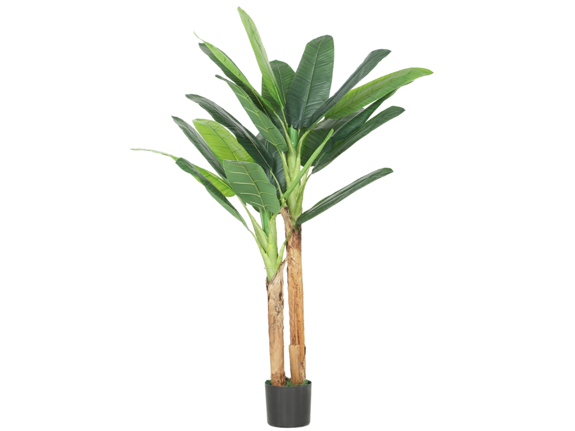 Platanero Artificial, 150 Cm, 2 Troncos, Planta Decorativa De Interior En Maceta, Verde.