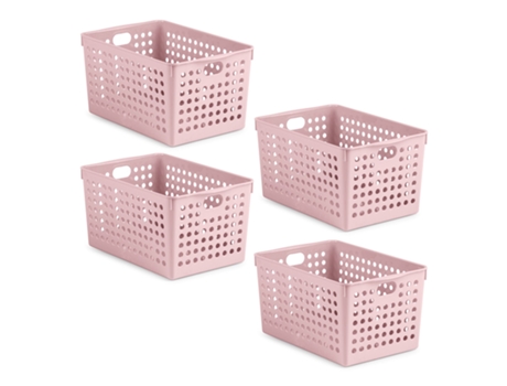 Pack 4 x Cestas PLASTIC FORTE Nº 2. Rosa