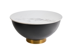 Mesa de almacenaje moderna Beliani Nadine en piedra sinterizada negra (74 x 74 x 37 cm)
