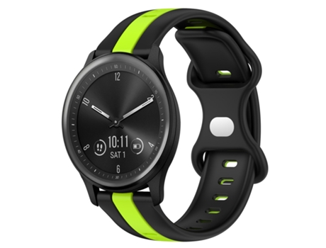 Correa de reloj inteligente para Garmin Vivomove Sport 20 mm Hebilla de mariposa de silicona bicolor (negro + verde)