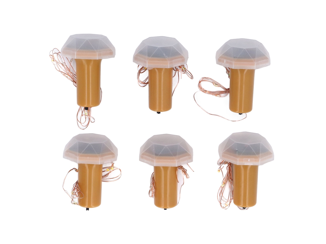 Luz De Fita Led Solar Para Garrafa De Vinho Com Rolha Decorativa 6pcs 2.49ft Natal Casamento Casa