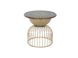 Mesita Auxiliar Abeto Metal Dorado 55,5x55,5x53cm