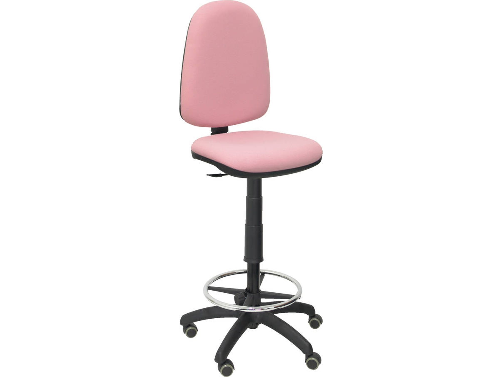 Silla de Escritorio Alta PIQUERAS Y CRESPO Ayna Rosa Claro con ruedas de parqué (Tejido - Ruedas Parquet)