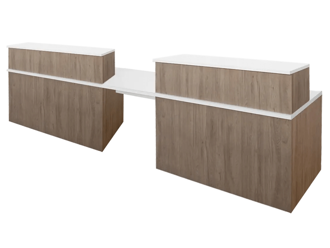 Mostrador de Recepción Apolo Doble adaptado para minusválidos OFILIKE (160+60+160cm - Roble)