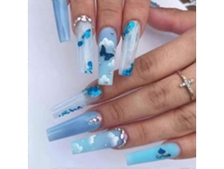 Uñas postizas extra largas para mujer, diseño de uñas acrílicas, 24 unidades Nostalgia88