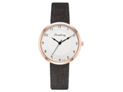 Reloj De Pulsera Sencillo E Informal Para Mujer Con Correa De Pu, Esfera Redonda Blanca Y Movimiento De Cuarzo Marrón.