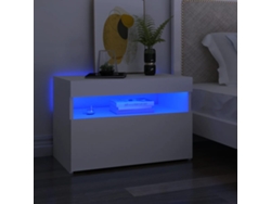Mesa de Cabeceira LOVELY HOME Mesinha & Led 2 Pcs 60X35X40 Cm Deriv. Madeira Branco