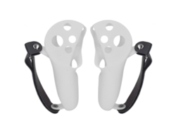 2pcs Capa De Grip De Silicone Com Cinto Para Controlador Touch Meta Quest Pro Cinza Claro