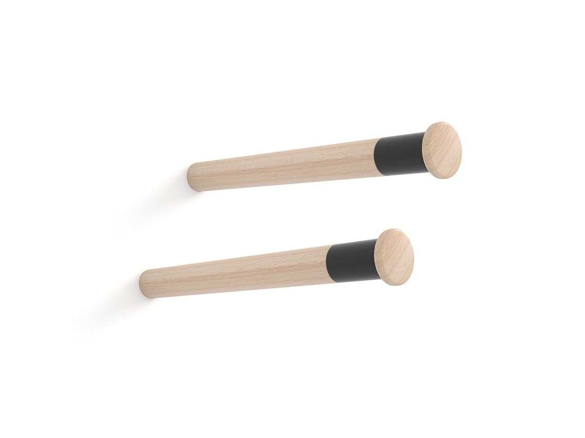 Soporte de Pared Rei M390 Bicicleta Ø 3,8 x 39 cm Madera de haya (2 Unidades)