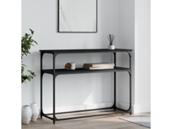 Mesa Consola Madera De Ingeniería Negra 100x35,5x75 Cm