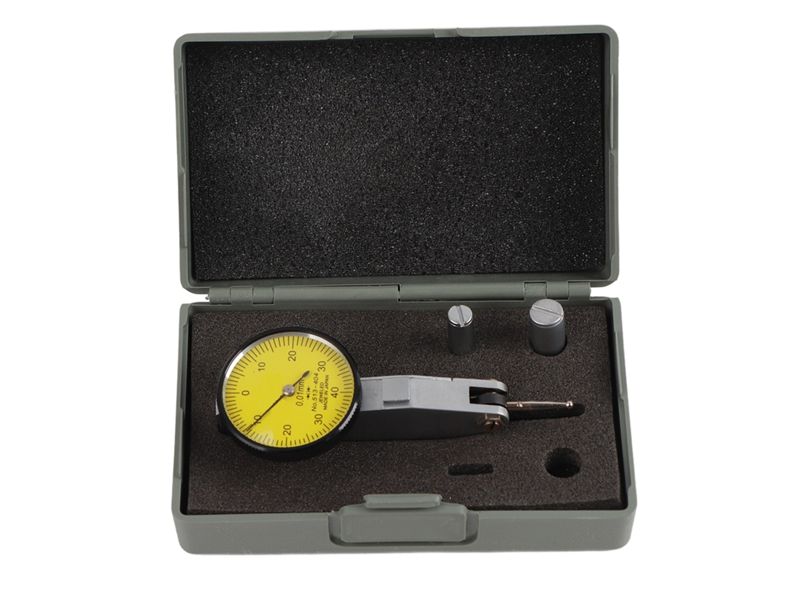 Indicador De Cuadrante De Prueba Con Rieles De Cola De Milano 0-40-0 Precisión 0,01 Mm Con 2 Sondas De Acero De Tungsteno
