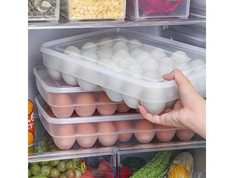 Caja de almacenamiento de huevos de 34 rejillas, contenedor de alimentos, caja de almacenamiento para refrigerador de huevos, caja transparente par...