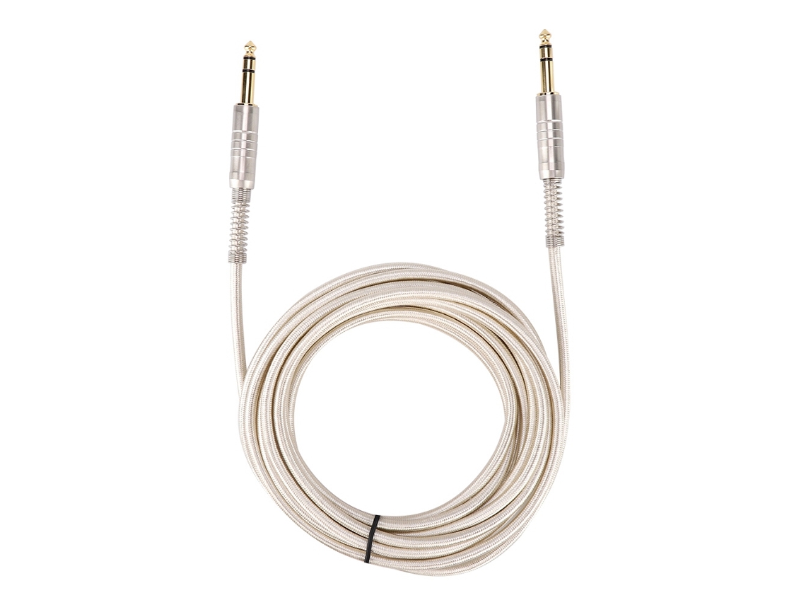 Cable De Extensión De Audio Estéreo De 5m Con Conector Macho A Macho De 6.35mm Plateado En Oro