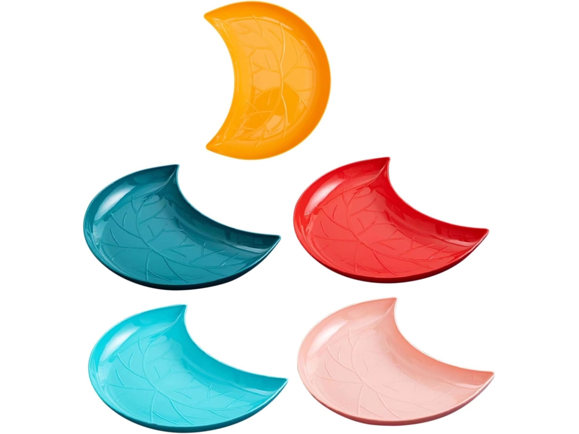 Juego De 5 Platos De Plástico Coloridos Para Frutas Secas Y Aperitivos.