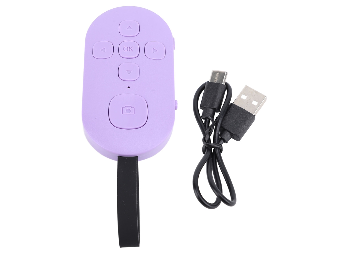 Controle Remoto Bt Para Tiktok Mudador De Páginas Câmera Obturador Foto Vídeo Celular Tablet Roxo