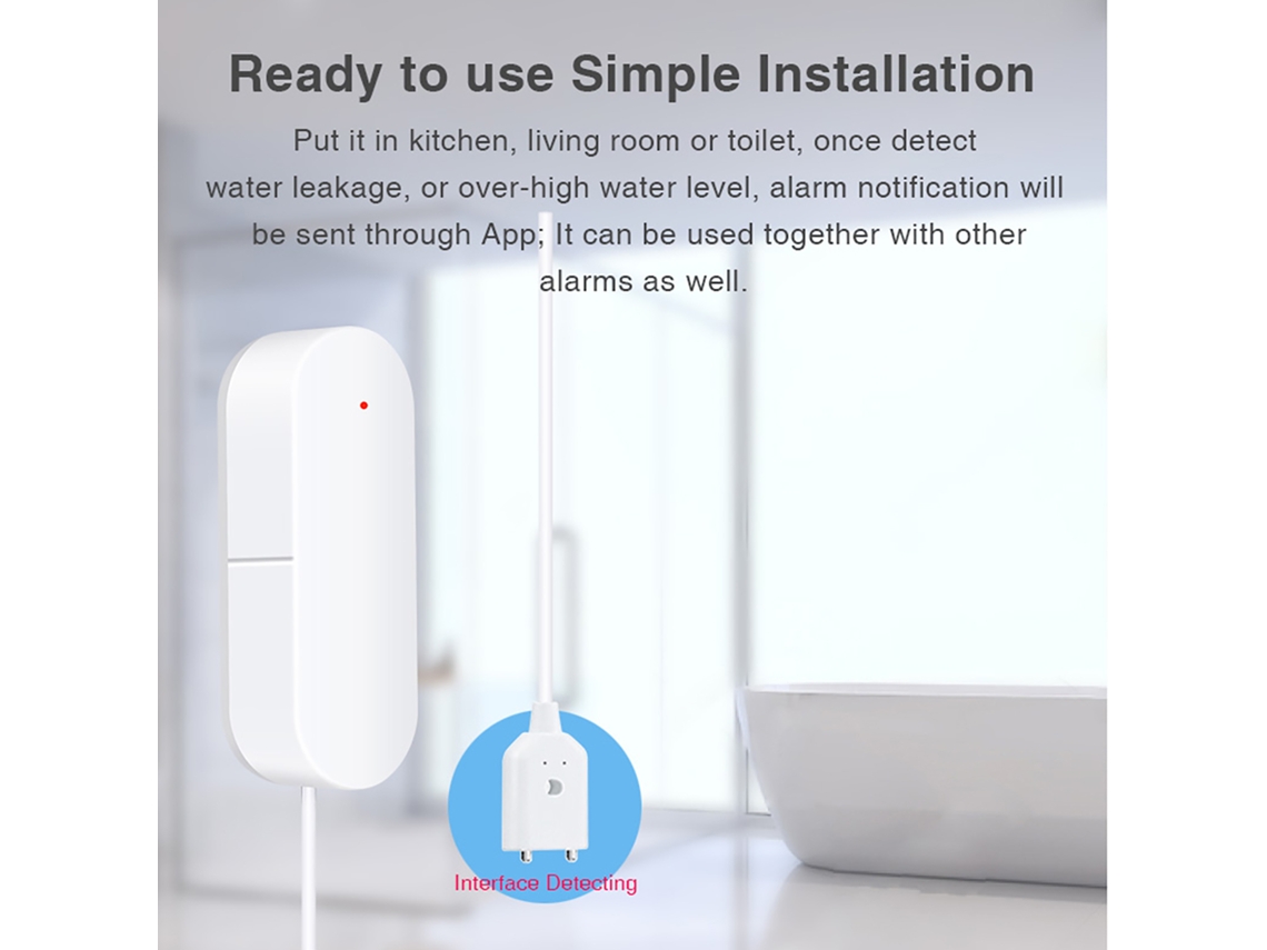 Sensor Inalámbrico De Fugas De Agua Con Conexión Wi-fi Ip67 Y Notificación Remota Para Hogares Inteligentes.