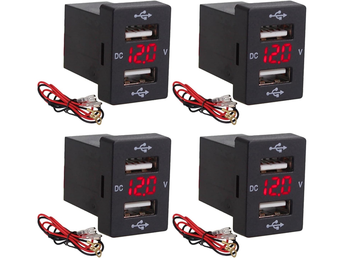 Cargador De Coche De 4 X 12 V Con Fusible Para 5 V 4,2 A (rojo)
