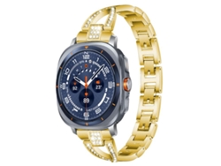 Pulsera ultra metálica con diamantes en forma de X para Samsung Galaxy Watch CSYY (47 mm)