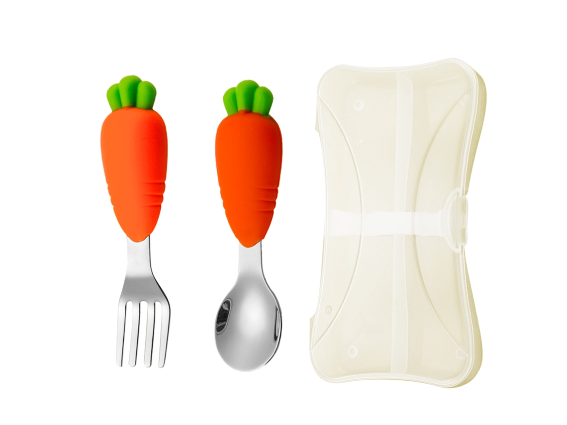 Utensilios infantiles - Cucharas y tenedores de acero inoxidable para autoalimentación NEVEANCE