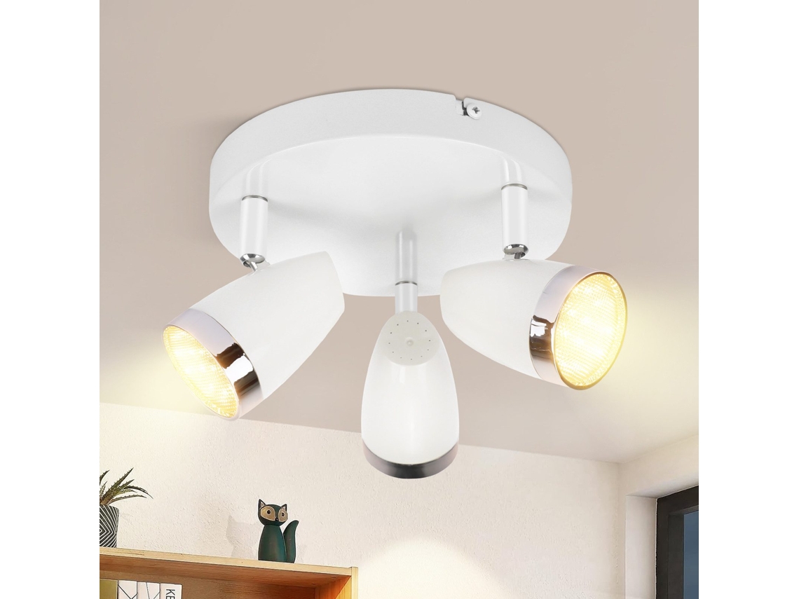Foco de techo LED Nettlife con 3 bombillas modernas de 4 W, blanco cálido, 3000 K