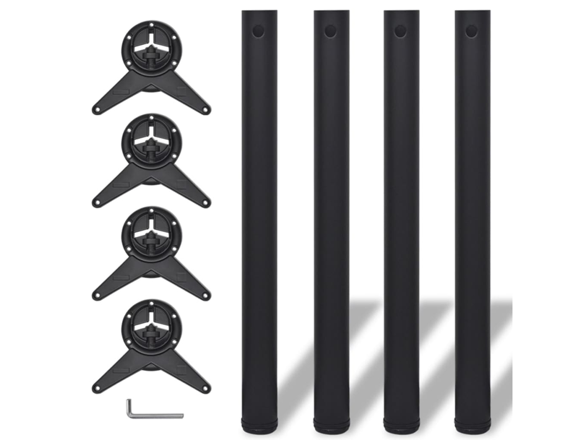 Patas De Mesa Ajustables En 4 Alturas Negro 710 Mm