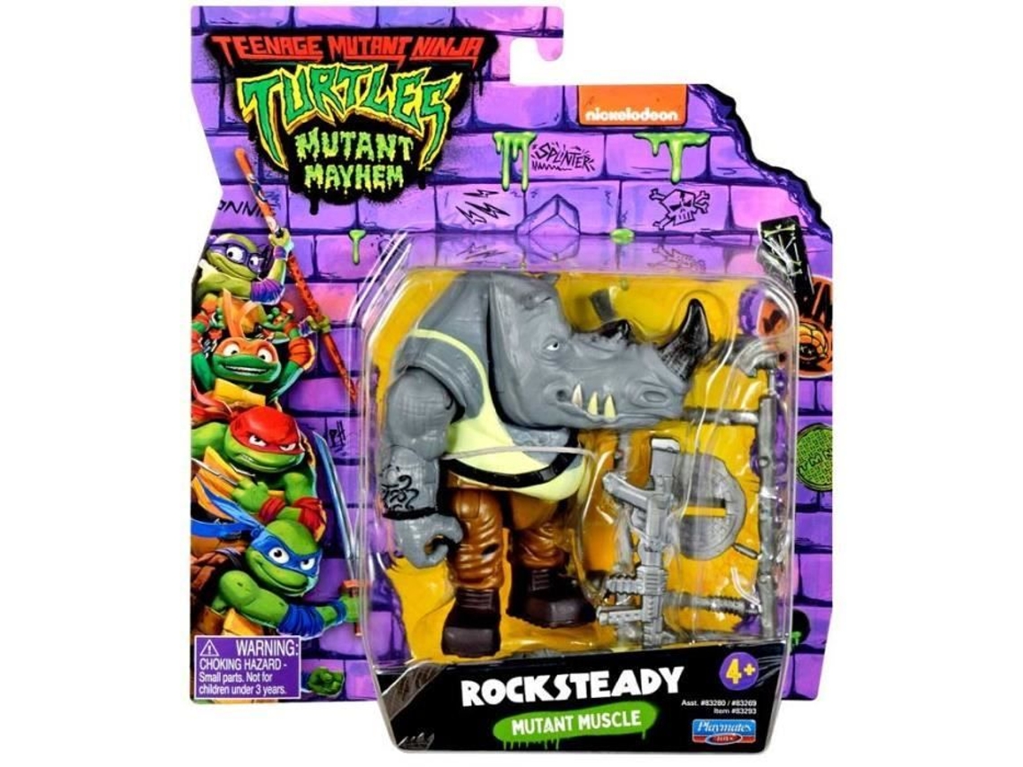 Figurine Juguetes Playmates Rocksteady Mutante De Las Tortugas Ninja Blanco Unisex 4 Años Mutant Mayhem Playmates Toys