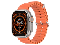 Reloj inteligente compatible con NFC (Near Field Communication) y carga inalámbrica. Mdug (correa naranja océano).