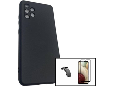 Carcasa + Protector + Soporte Magnético L Safe Driving Samsung Galaxy A32 5G PHONECARE Silicona Liquida Negro