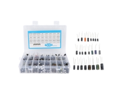 Kit surtido de 500 condensadores electrolíticos de aluminio de 0,1 µF a 1000 µF y de 16 V a 50 V con 24 valores.