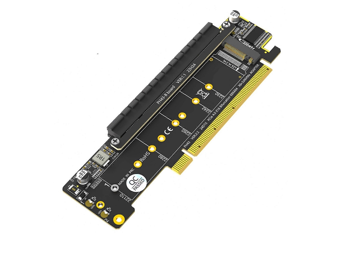 Adaptador de expansión PCIe M.2 NVMe SSD con clave M a PCIe 4.0 16x Hengjian