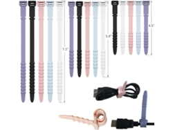 Abrazadores Zip De Silicona Reutilizables 3 Tamaños, Cables Organizador