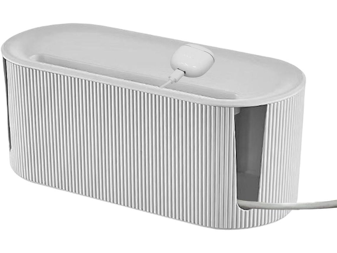 Caja Organizadora De Cables De Escritorio – Carcasa A Prueba De Polvo, Soporte Para Enchufes