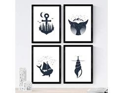 Set de 4 Láminas NACNIC Mar (A3)