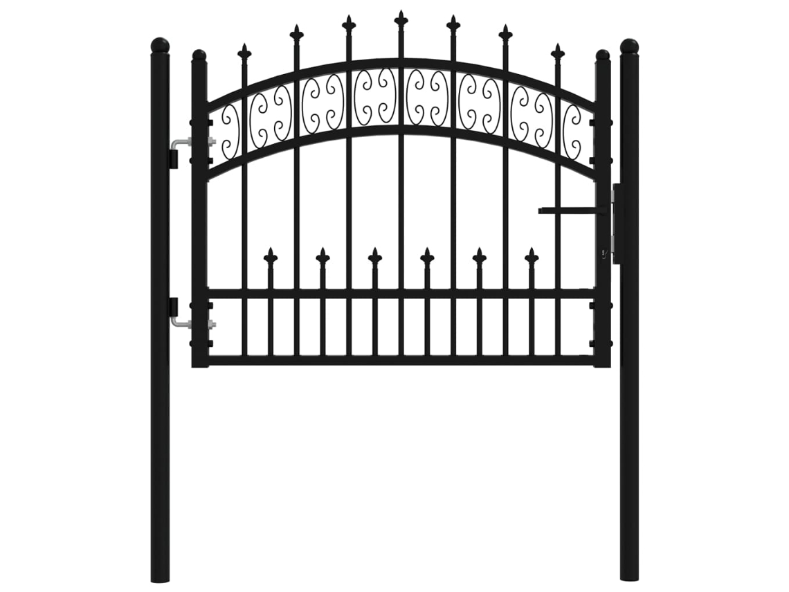Maison Exclusive - Puerta De Valla Kampen Con Punta De Lanza Negra, 103x75 Cm, Acero