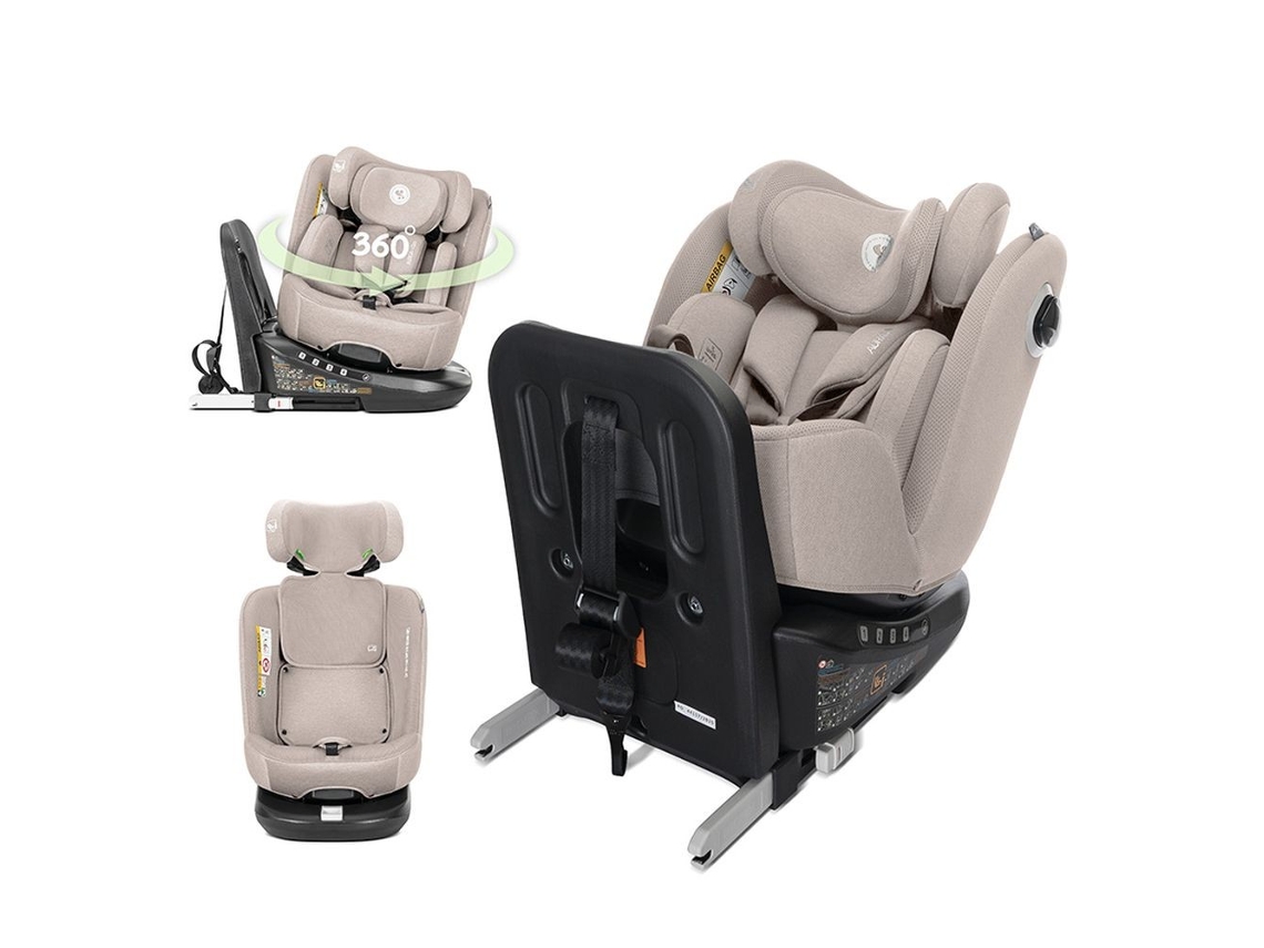 Silla de coche Auriga Beige, talla I, con sistema Isofix y barra antirrebote de Lorelli. (40 x 150 cm)