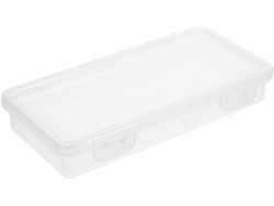 Estuche grande de plástico transparente para lápices, ideal para que los niños pinten, con tapa segura, compacto y apilable.