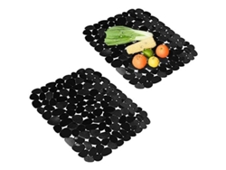 2 tapetes ajustables de acero inoxidable para fregadero, 30x40 cm, protectores para cocina, lavajillas y frutas.