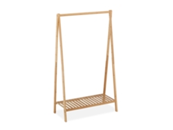 Cabide Relaxdays, Bambu, Cabide Livre Com Prateleira, Corredor E Quarto, Axlxp: 120 X 67 X 35 Cm, Natural