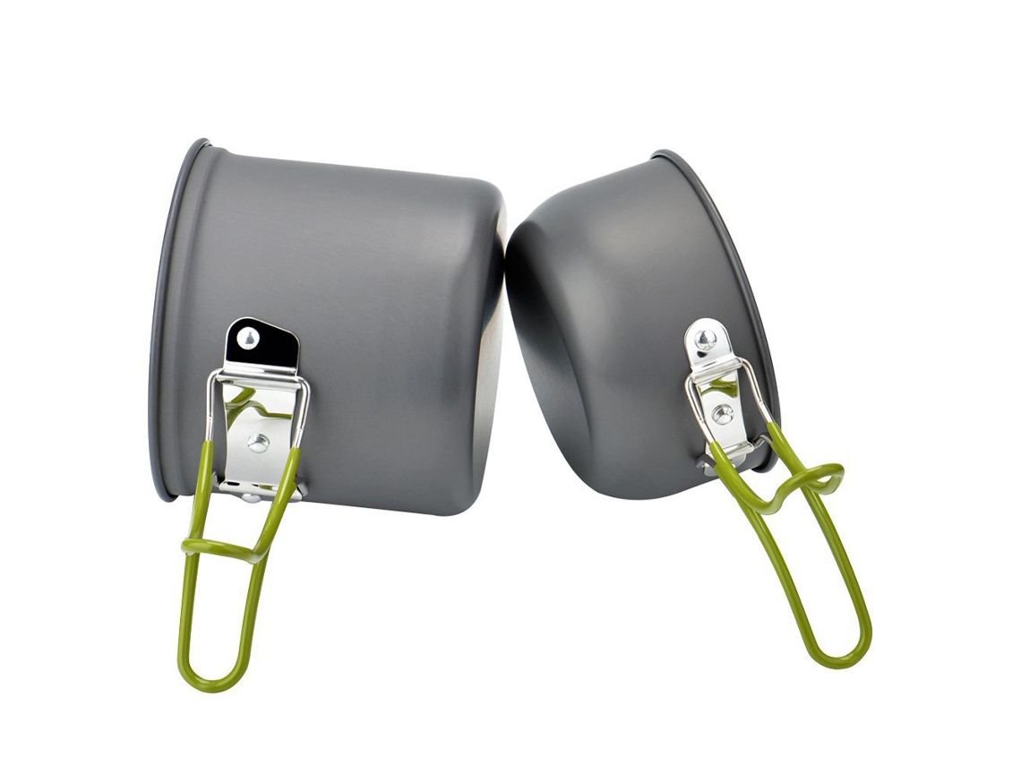 Juego De Utensilios De Cocina Ultraligeros Para Acampar, Hacer Senderismo Y Picnics, Apto Para 1-2 Personas, Ollas Y Cuencos De Aluminio.