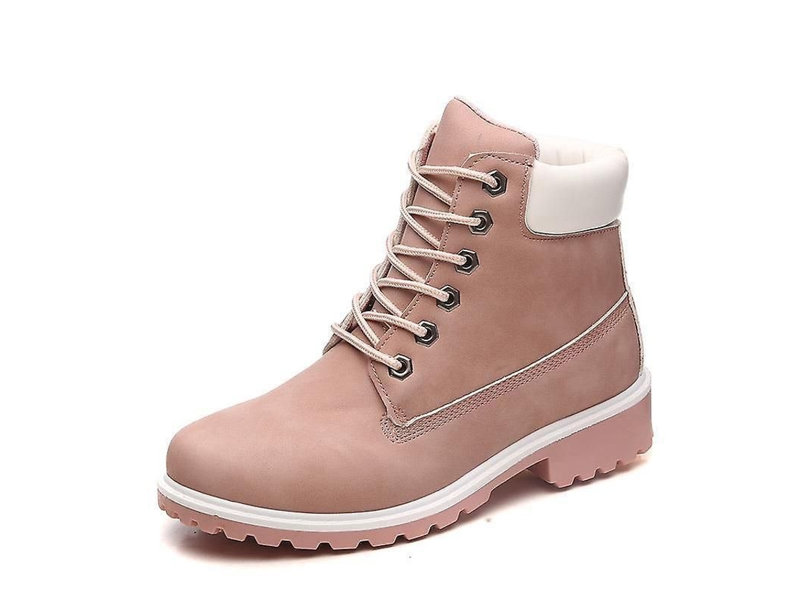Botas Martin para mujer modelo 2026 con tacón bajo, caña alta y ajuste cálido, material PU, suela de goma y cordones.