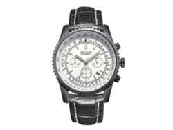 Reloj De Pulsera Analógico De Cuero Para Hombres Megir Moda Redondo De Acero Inoxidable