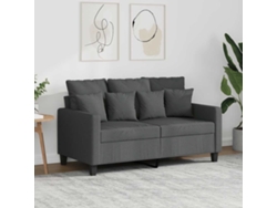 Sofá de 2 plazas HARLANV1 en tela gris oscuro, 120 cm