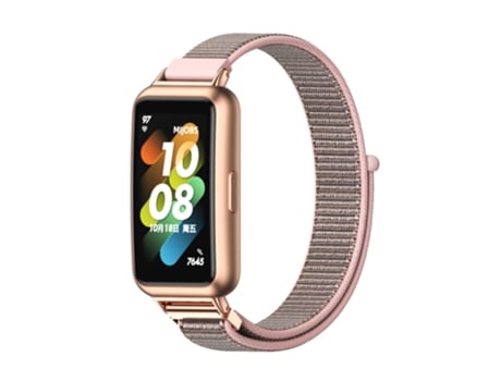 Correa de reloj inteligente para Huawei Band 7/7 NFC Mijobs Correa de reloj de nailon transpirable (oro rosa rosa)